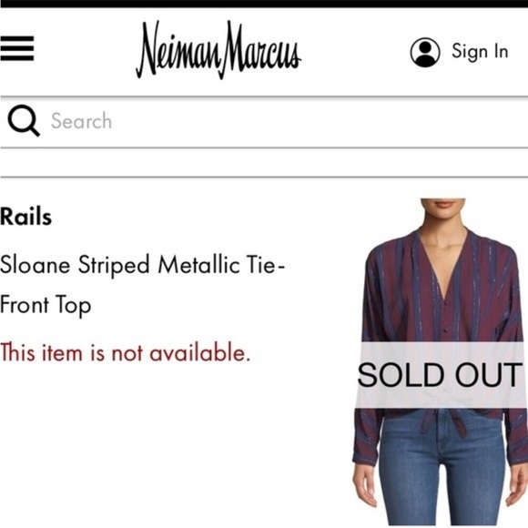 Rails Sloane Striped Metallic Tie Front Top Janeiro Stripe - Picture 4 of 9